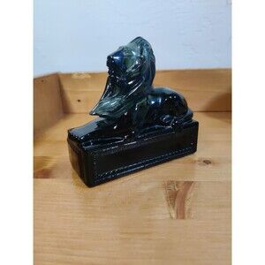Vintage Avon FULL Decanter Bottle Classic Lion Tribute After Shave Green Glass